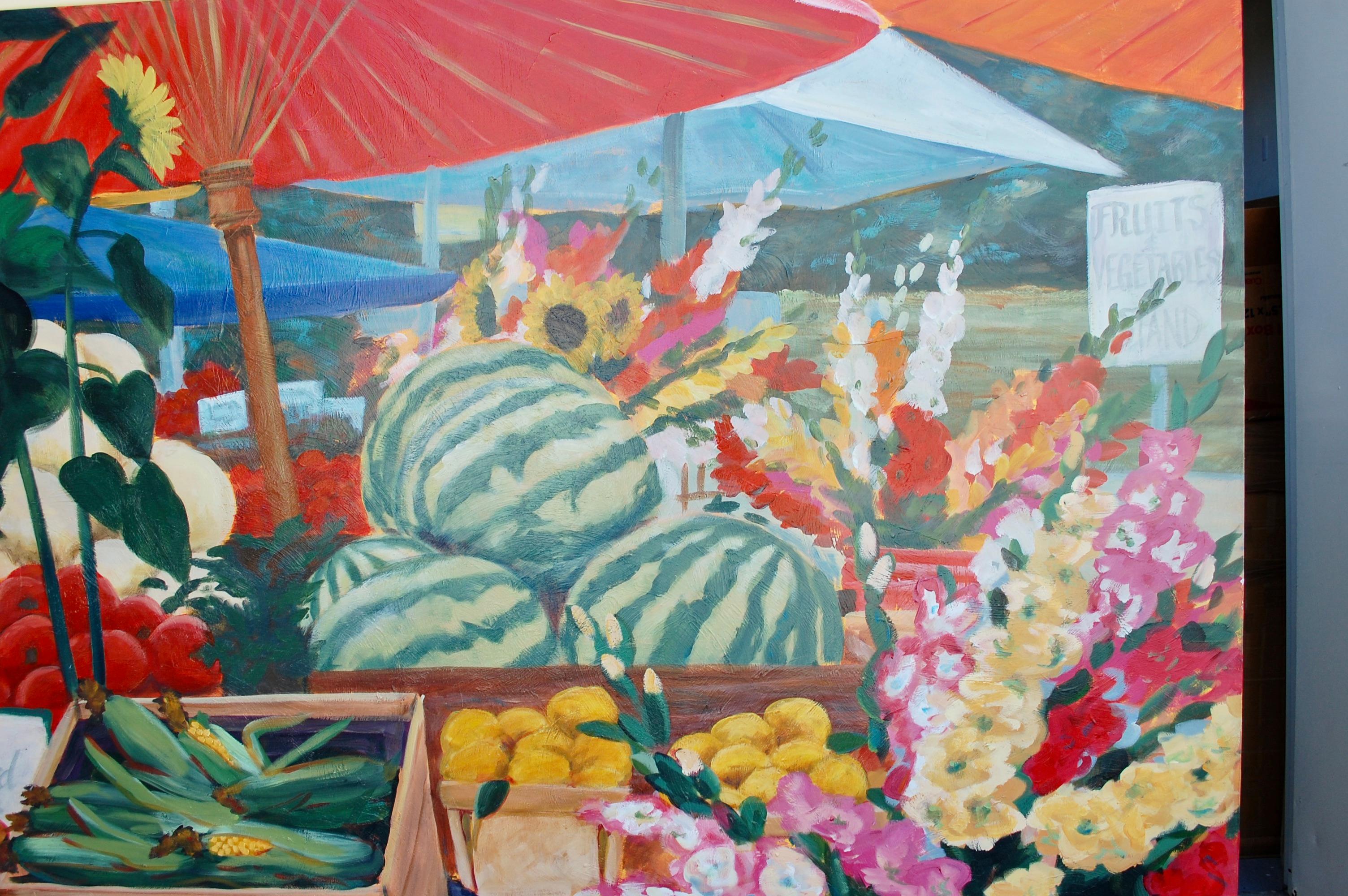 Obstmarkt Großes Stilleben Gemälde  im Angebot 5