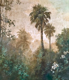 Carol Moreno, Contemporary Landscape Jungle Green Landscape Diptych, 2025