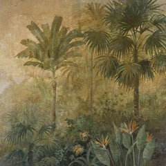 Antique CONTEMPORARY Fine Art Landscape Jungle Spanish Artist Carol Moreno