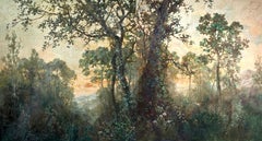 Contemporary Forest Landscape Diptych, Acrylic and Oil on Canvas Carol Moreno