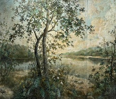 Contemporary Jungle Landscape Acrylic and Oil on Canvas 4 Panels Carol Moreno