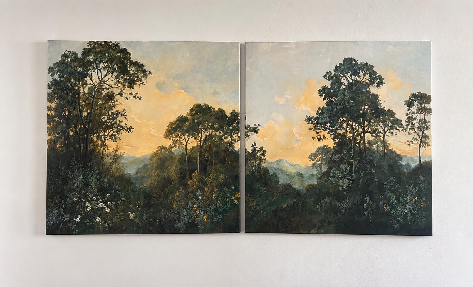 The total size of the two works is 90x180 cm.

At Escat Gallery we are committed to maintaining the highest standards of trust and professionalism for our collectors. Every artwork in our collection comes with a Certificate of Authenticity,