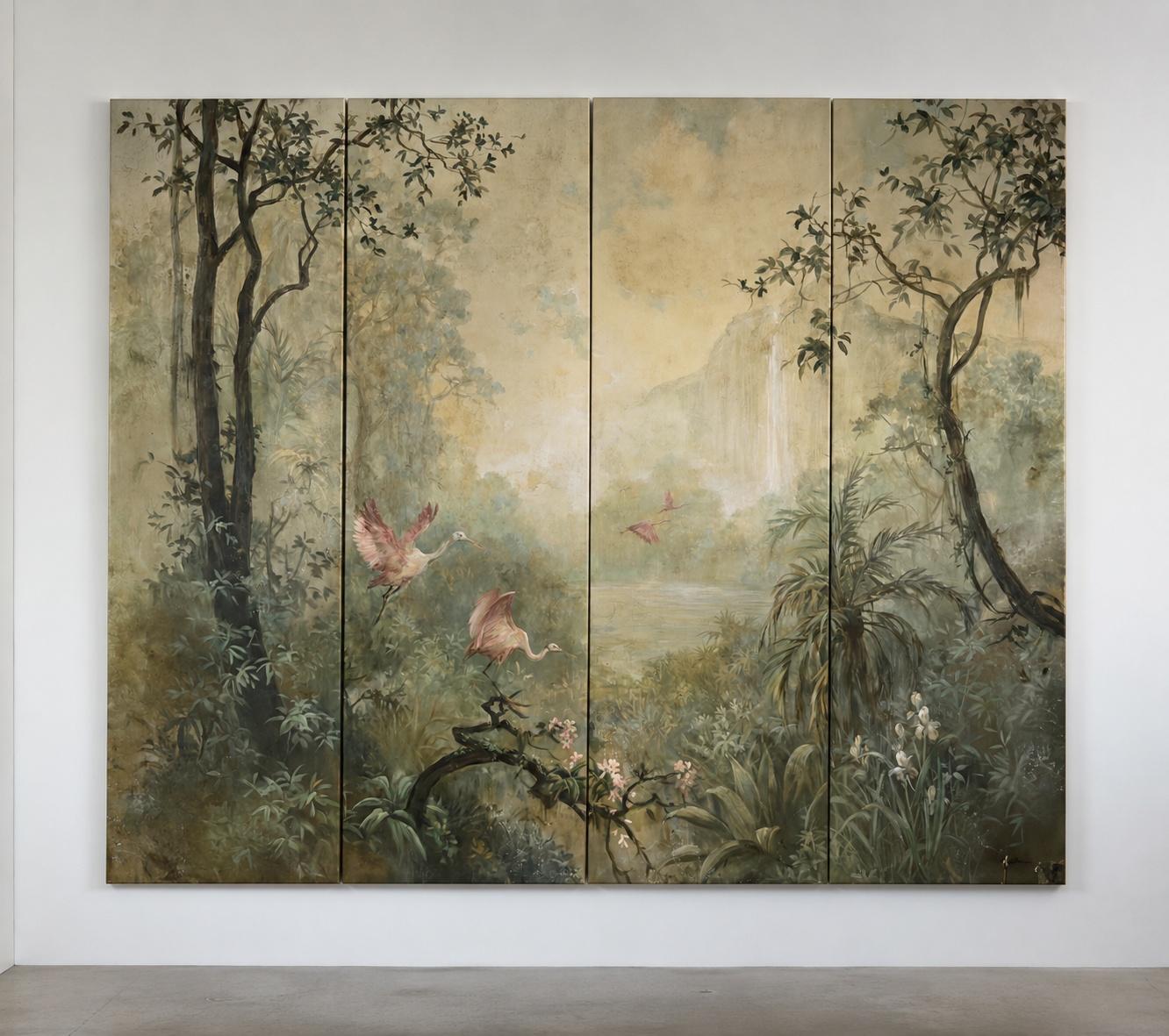Large Contemporary Landscape Painting in Four Panels by Carol Moreno