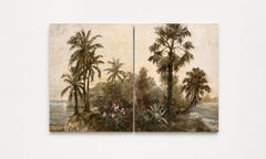 Naturalistic Tropical Landscape Diptych by Carol Moreno Contemporary Painting