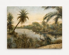 Naturalistic Tropical River Landscape Painting by Carol Moreno Painting Nature