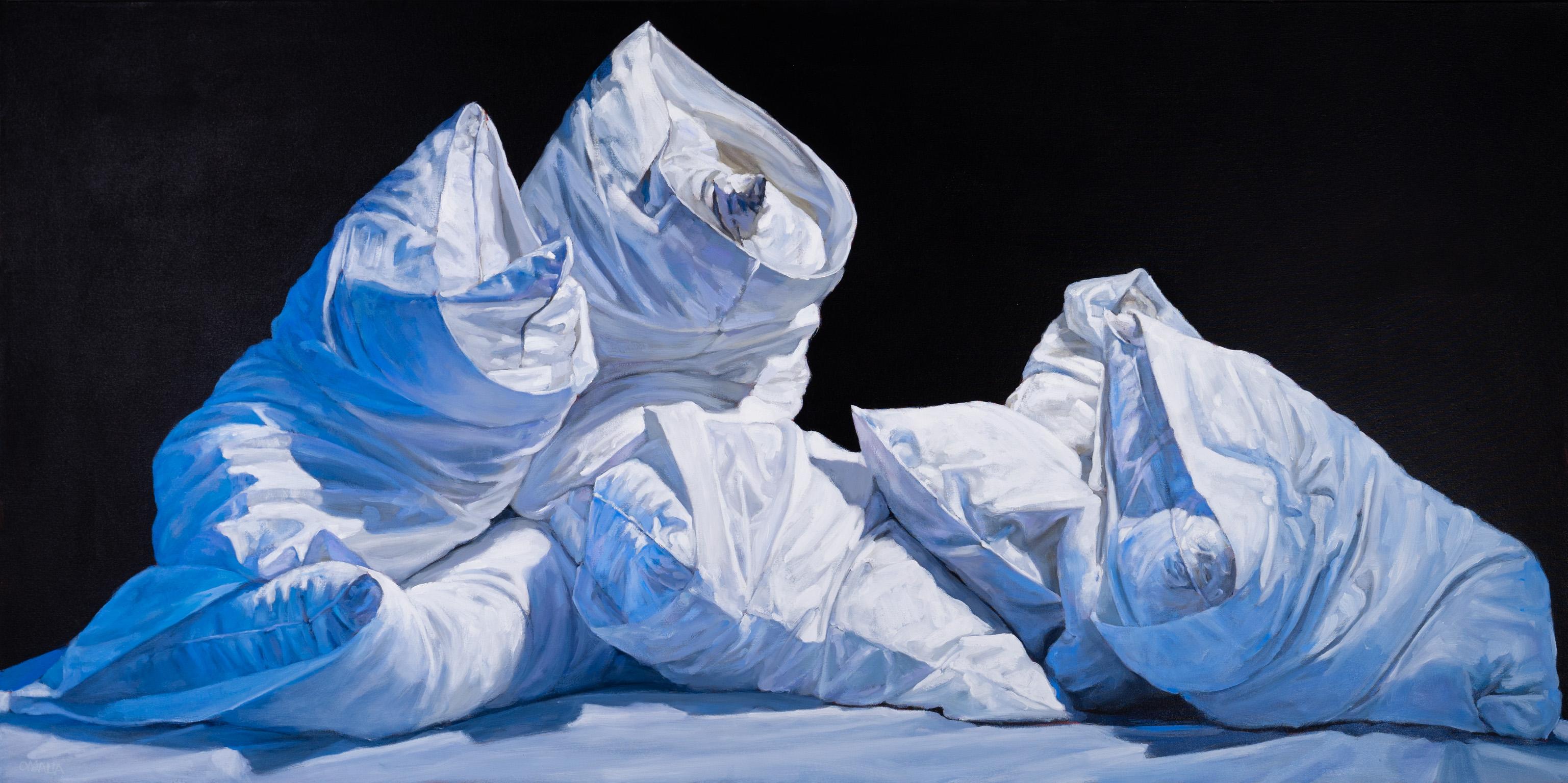 Chasing Stars - Blue Still-Life Painting by Carol O'Malia