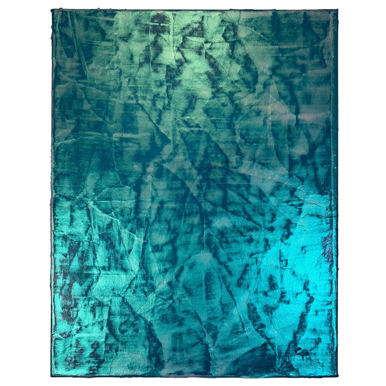 Carol Post, "Turquoise", Plaster and Acrylic on Canvas For Sale at 1stDibs