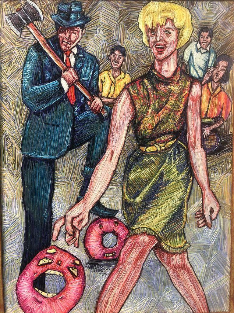 Bowling aus Nussbaumholz im Angebot 1