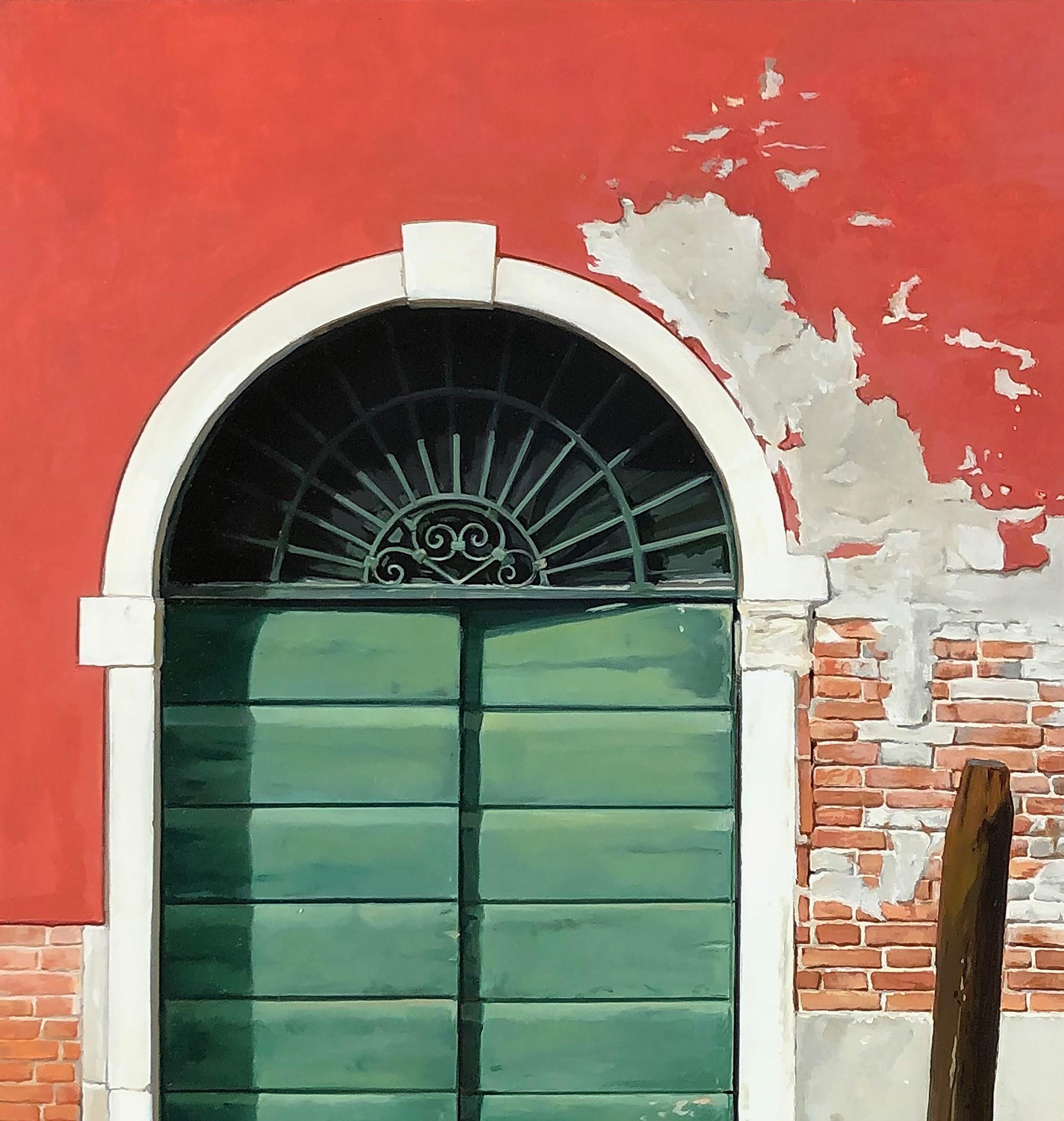  Acqua in Aumento (Rising Water) - Architectural Venetian Water Scene, Original - Contemporary Painting by Carol Pylant