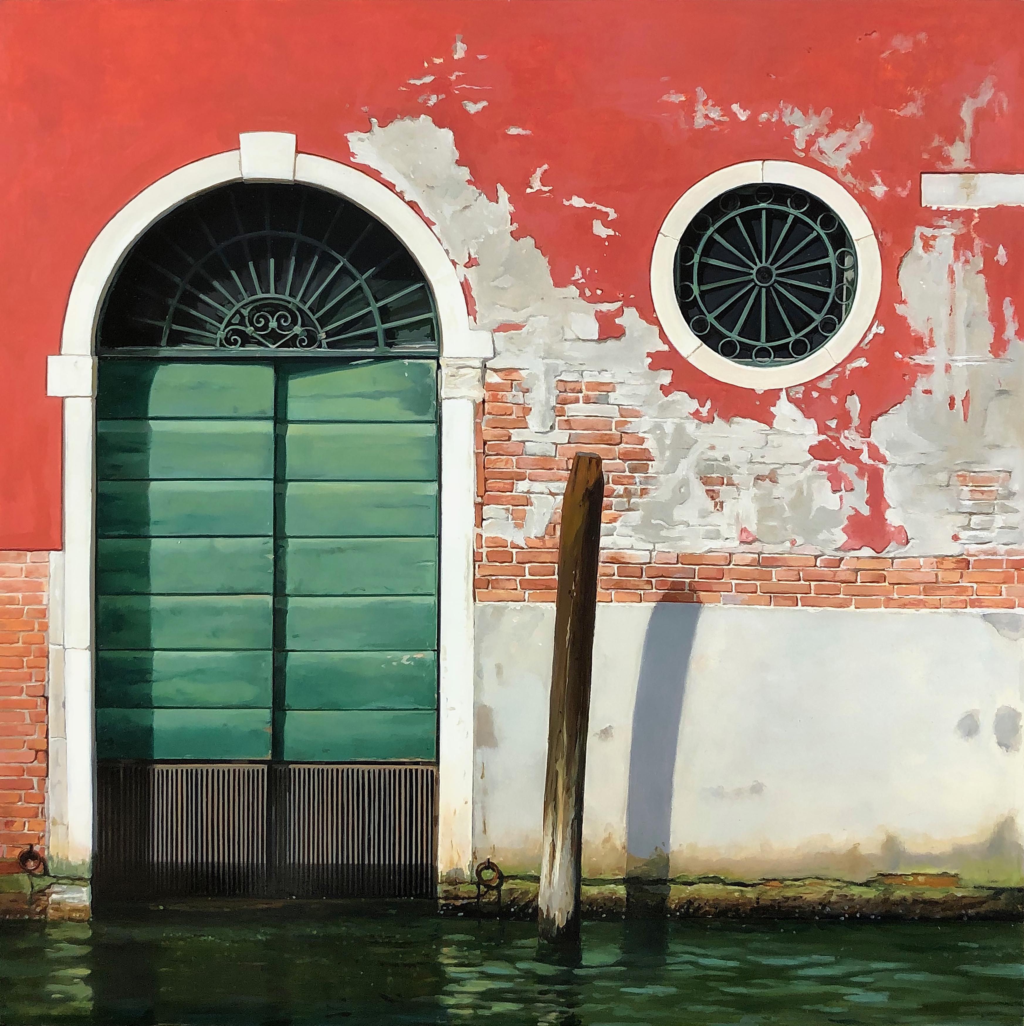  Acqua in Aumento (Rising Water) - Architectural Venetian Water Scene, Original - Painting by Carol Pylant