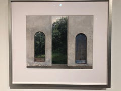 Artigas Hill - Architectural Study with Landscape, Collaged and Painted