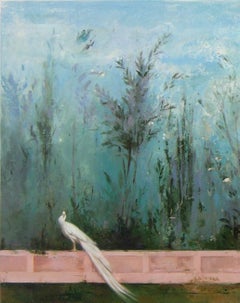 Il Muro, Large Scale Gardenscape Inspired by Ancient Roman Frescos, Oil on Panel