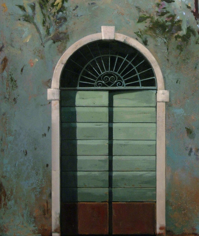 Ingresso - Architectural Trompe L'oeil Inspired by Ancient Roman Garden Frescos - Painting by Carol Pylant