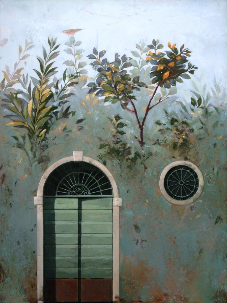 Carol Pylant Landscape Painting - Ingresso - Architectural Trompe L'oeil Inspired by Ancient Roman Garden Frescos