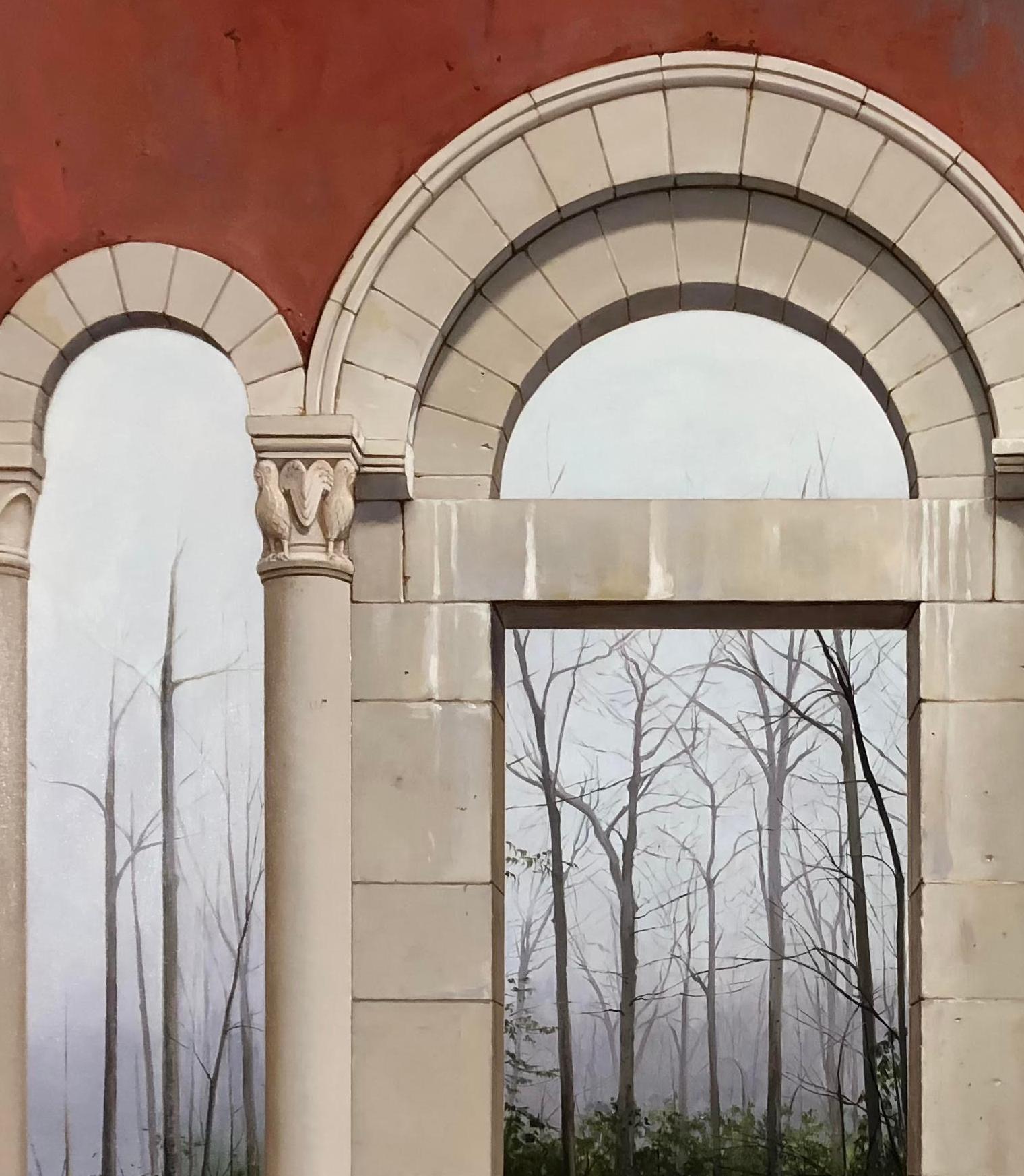 La Scomparsa - Anciennes portes architecturales en arc de cercle menant à un paysage luxuriant en vente 2