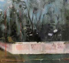 La Villa di Livia V, Gardenscape Taken from Ancient Roman Frescos, Oil on Paper