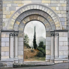 Redempcio - Ancient Architectural Arched Doorways Leading to Misty Landscape