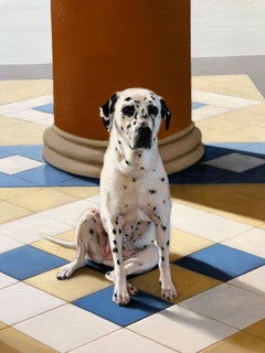 Rendere - Architectural Arches w/ Seascape, Dalmatian & Multicolored Tile Floor