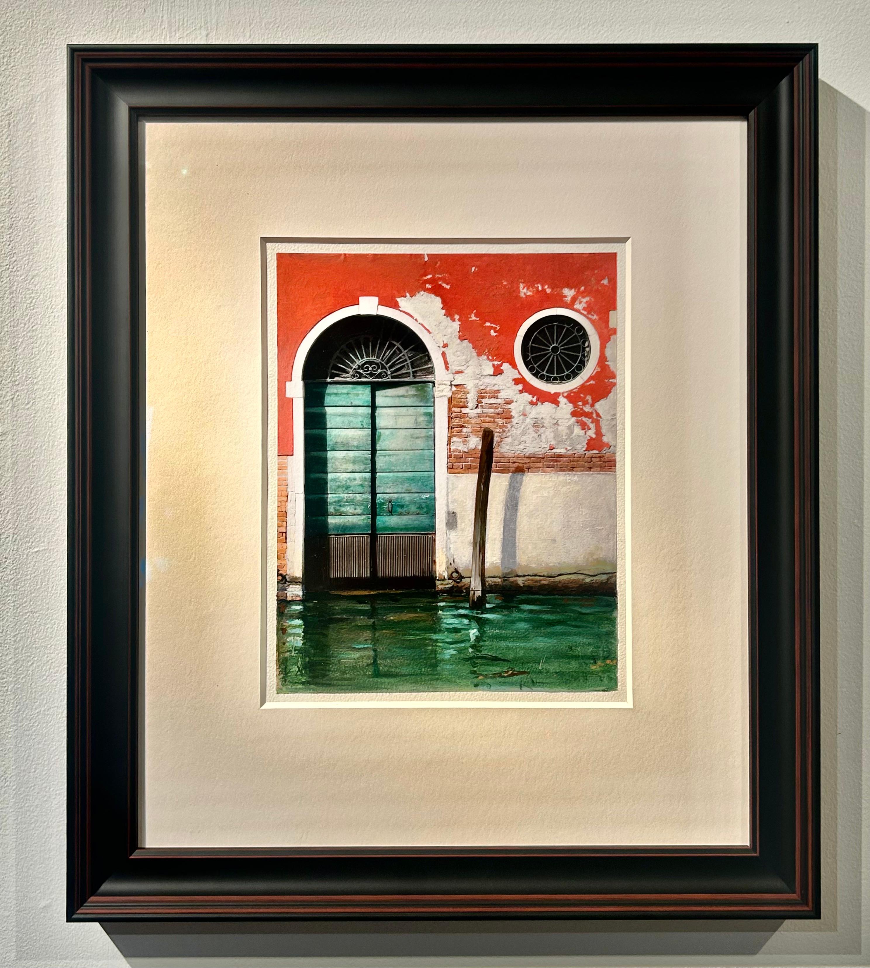 Estudio para Acqua in Aumento (Agua que sube) - Escena arquitectónica veneciana del agua - Painting de Carol Pylant