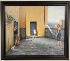 Trilogy (Self Portrait, 3 Ages) - Architectural Imagery, Doorways, Figures