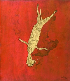 Senza titolo Pelle di Tiere Tempera Inchiostro foglia Oro su masonit 1966