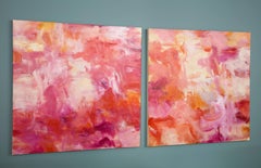 Contemporary Diptych painting 'Coastal Dawn' by Carol Roche