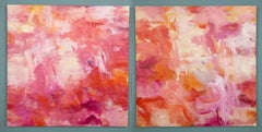 Contemporary Diptych painting 
Coastal Dawn
 by Carol Roche