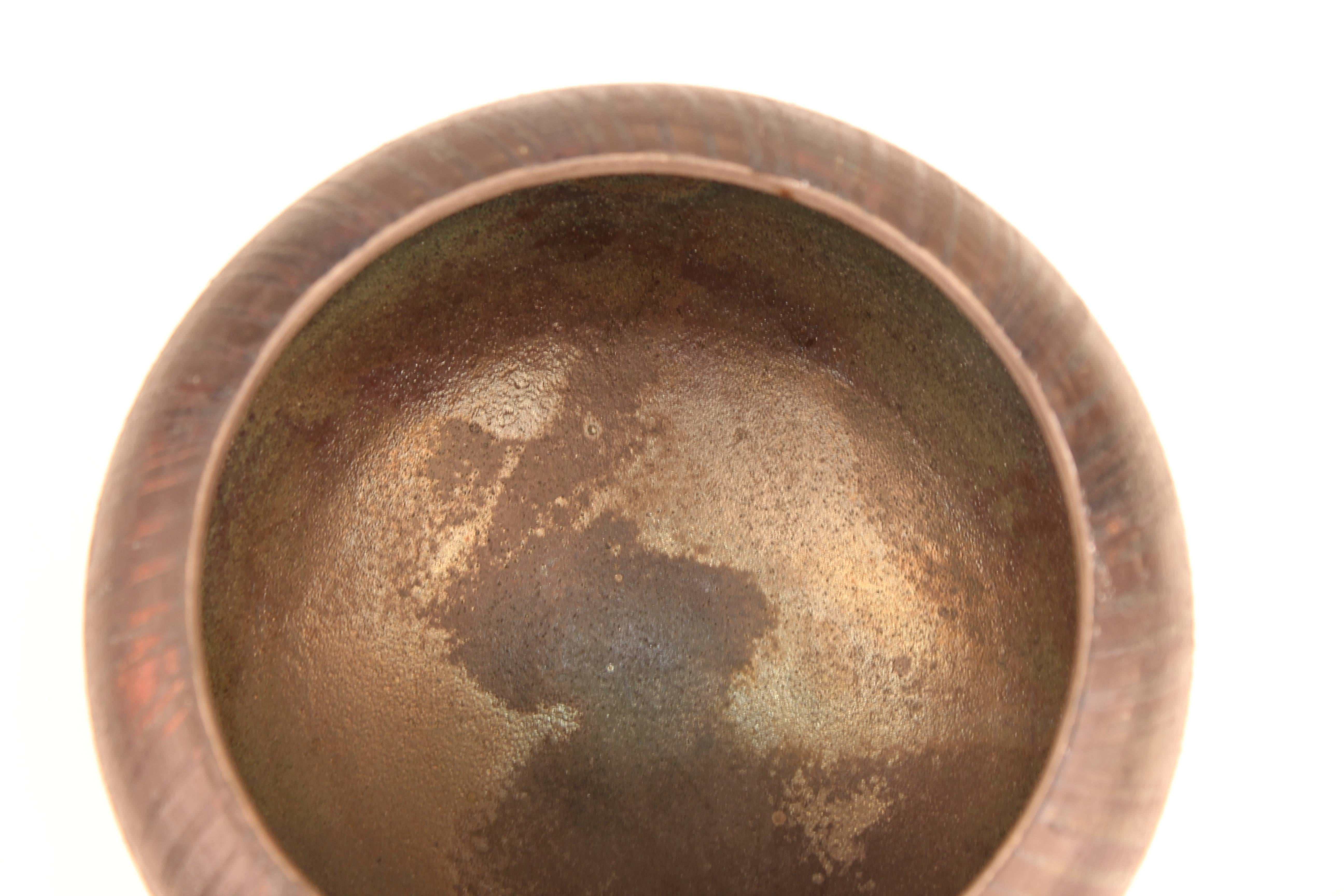 Carol Rossman Raku-Fired Ceramic Bowl, Signed 3