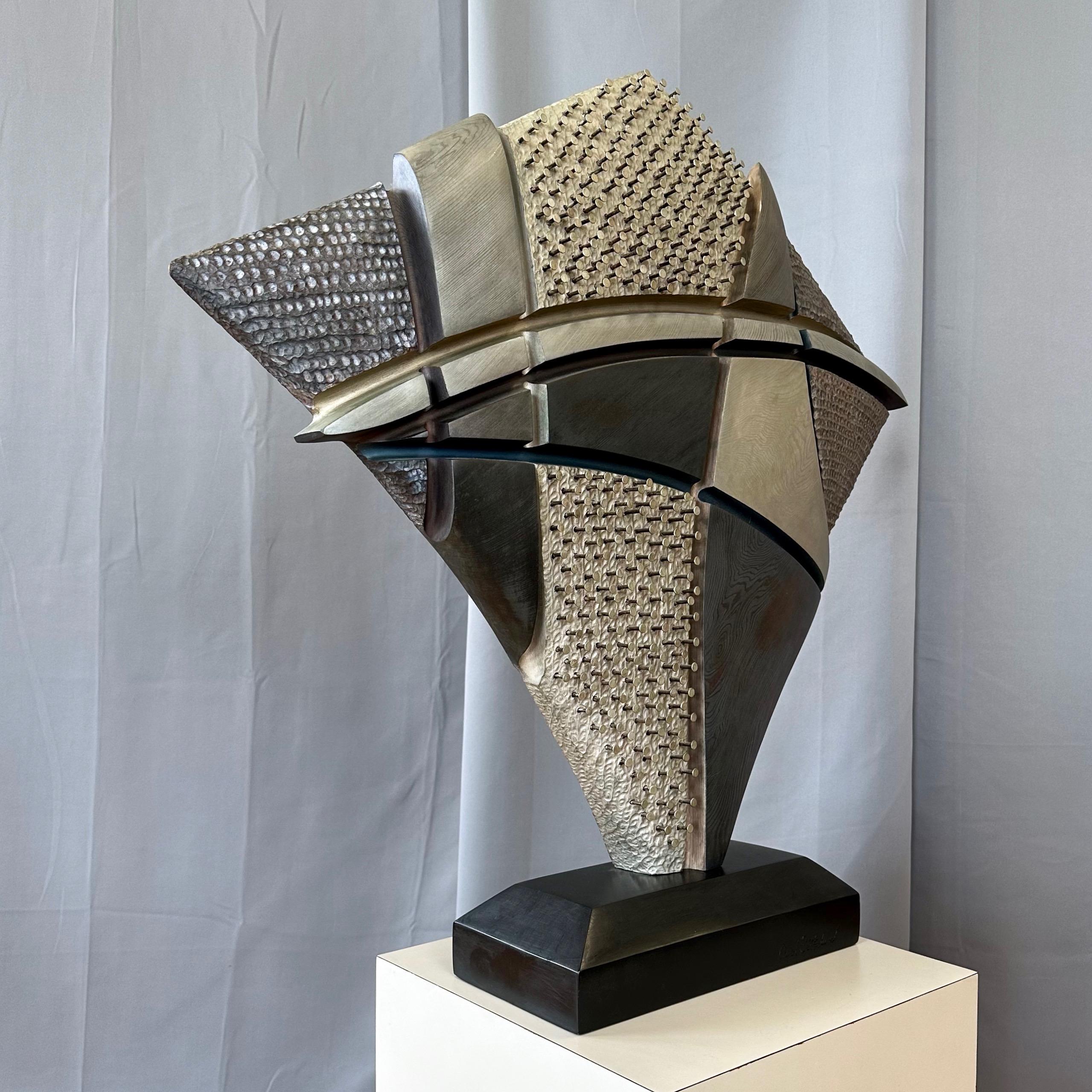 Carol Setterlund, “Martyr’s Shield”, Abstract Mixed-Media Wood Sculpture, 1980s For Sale 2