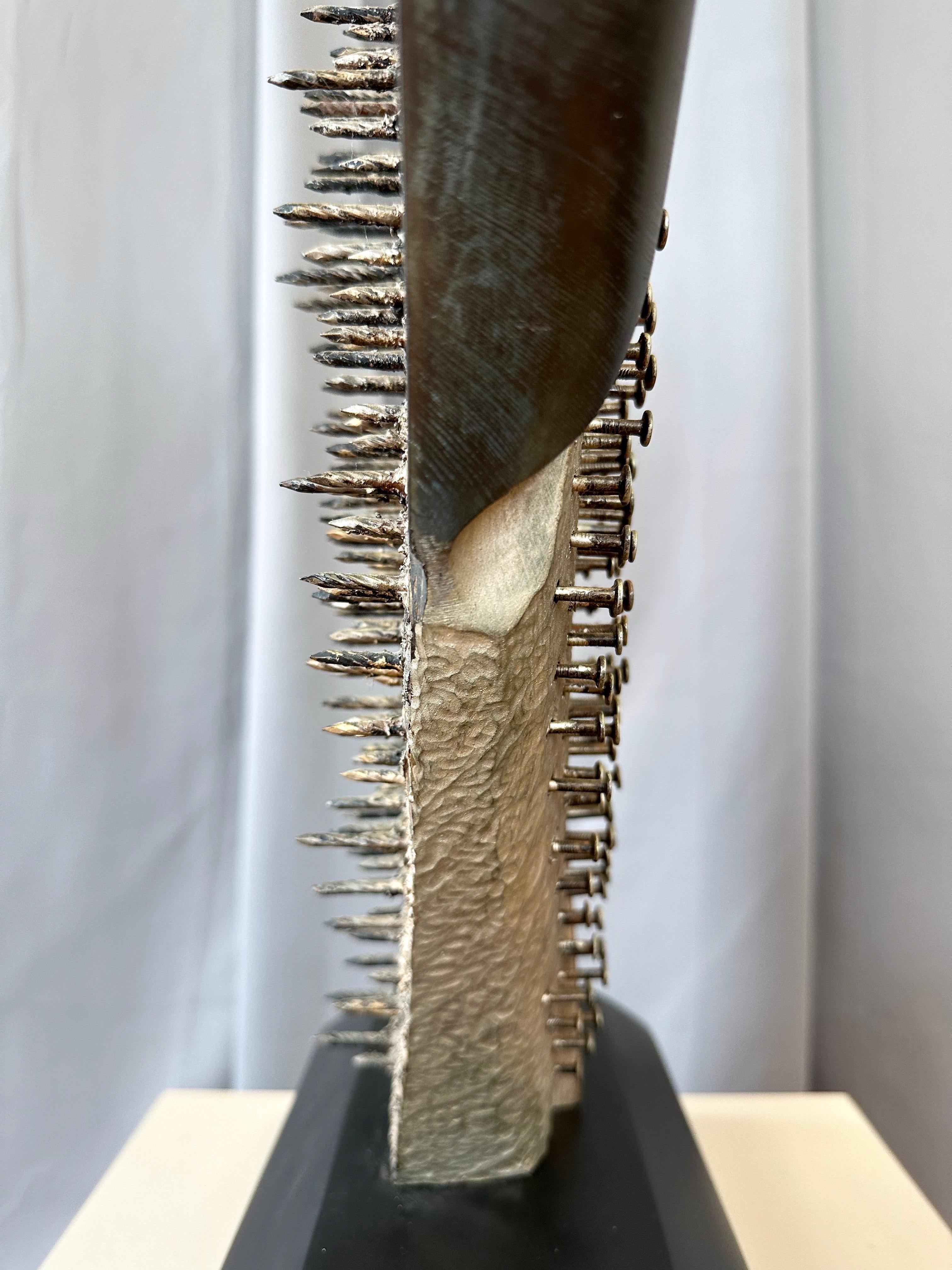 Carol Setterlund, “Martyr’s Shield”, Abstract Mixed-Media Wood Sculpture, 1980s For Sale 8