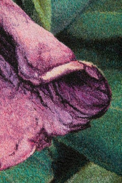 "Fading Rose", Contemporary, Framed, Textile, Embroidery, Photorealism