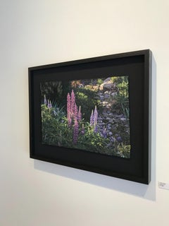 "Lupines", Contemporary, Framed, Embroidery, Photorealism, Nature, Landscape