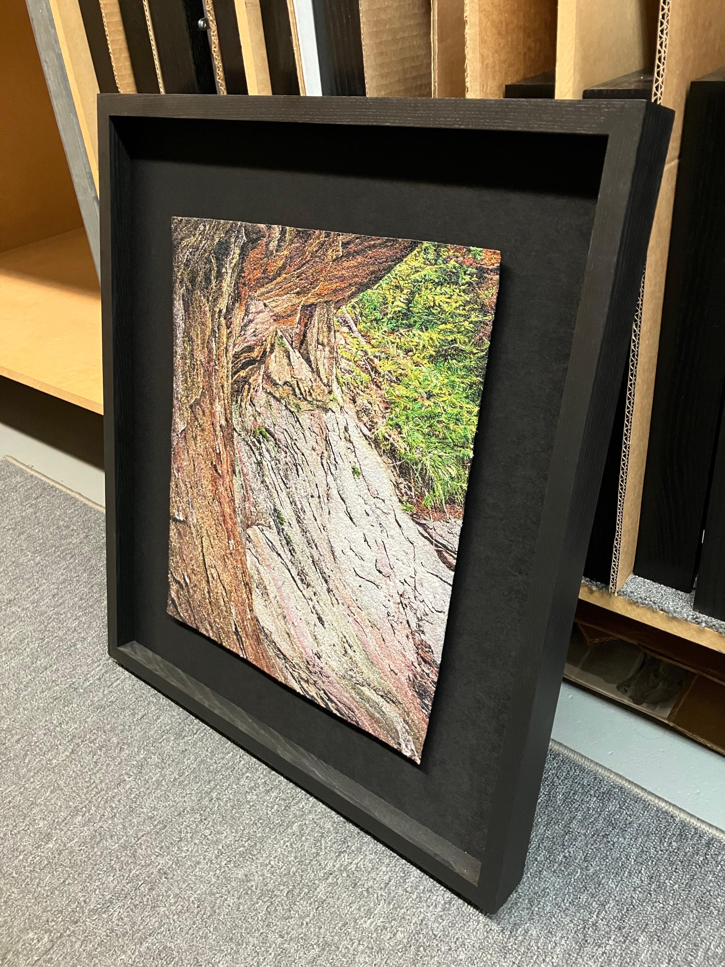 Overhang, Carol Shinn, 2014, Framed Embroidery, Photorealism, Nature, Textile For Sale 6
