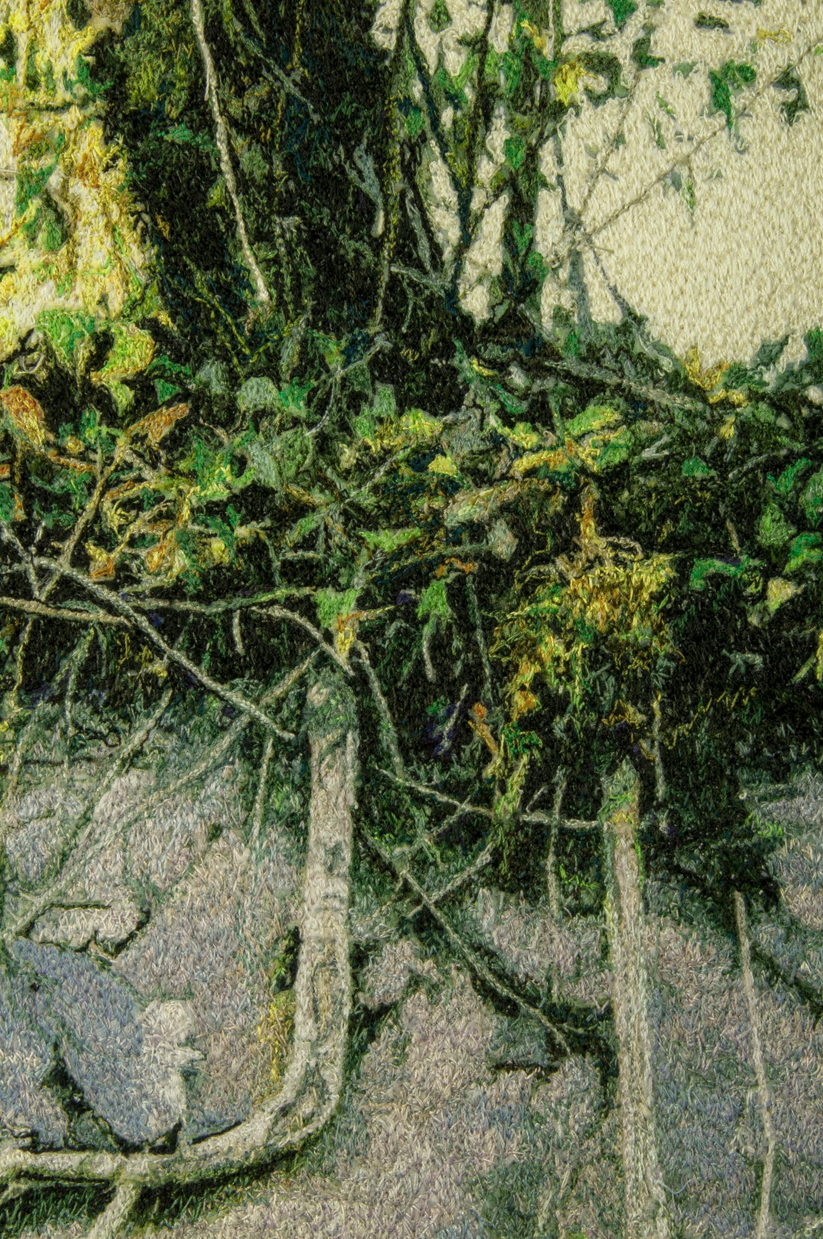 Raíces en la piedra, Carol Shinn, 2018, Bordado enmarcado, Fotorrealismo, Textil en venta 2