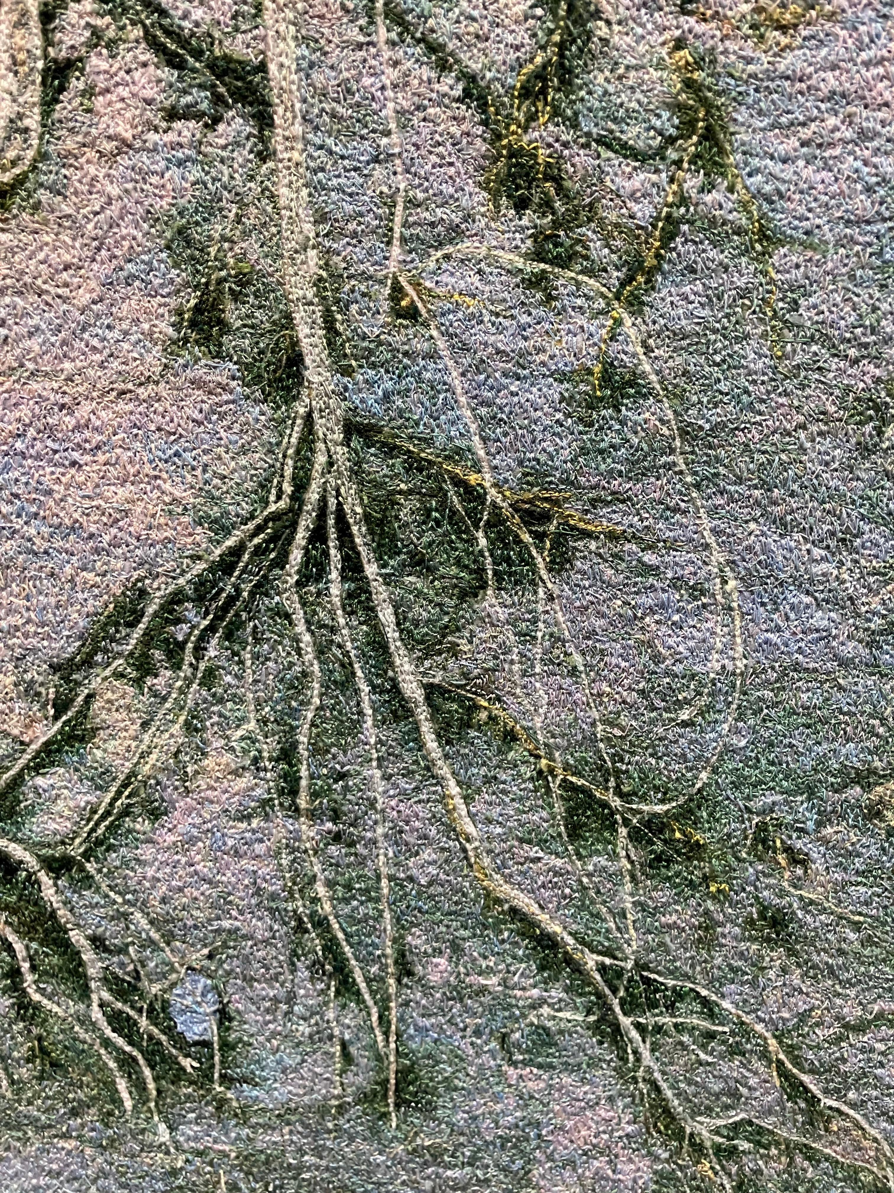 Raíces en la piedra, Carol Shinn, 2018, Bordado enmarcado, Fotorrealismo, Textil en venta 8