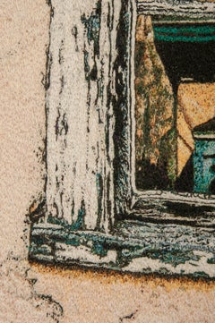 Reflejos de ventana, Carol Shinn, 2016, Bordado enmarcado, Fotorrealismo, Hilo