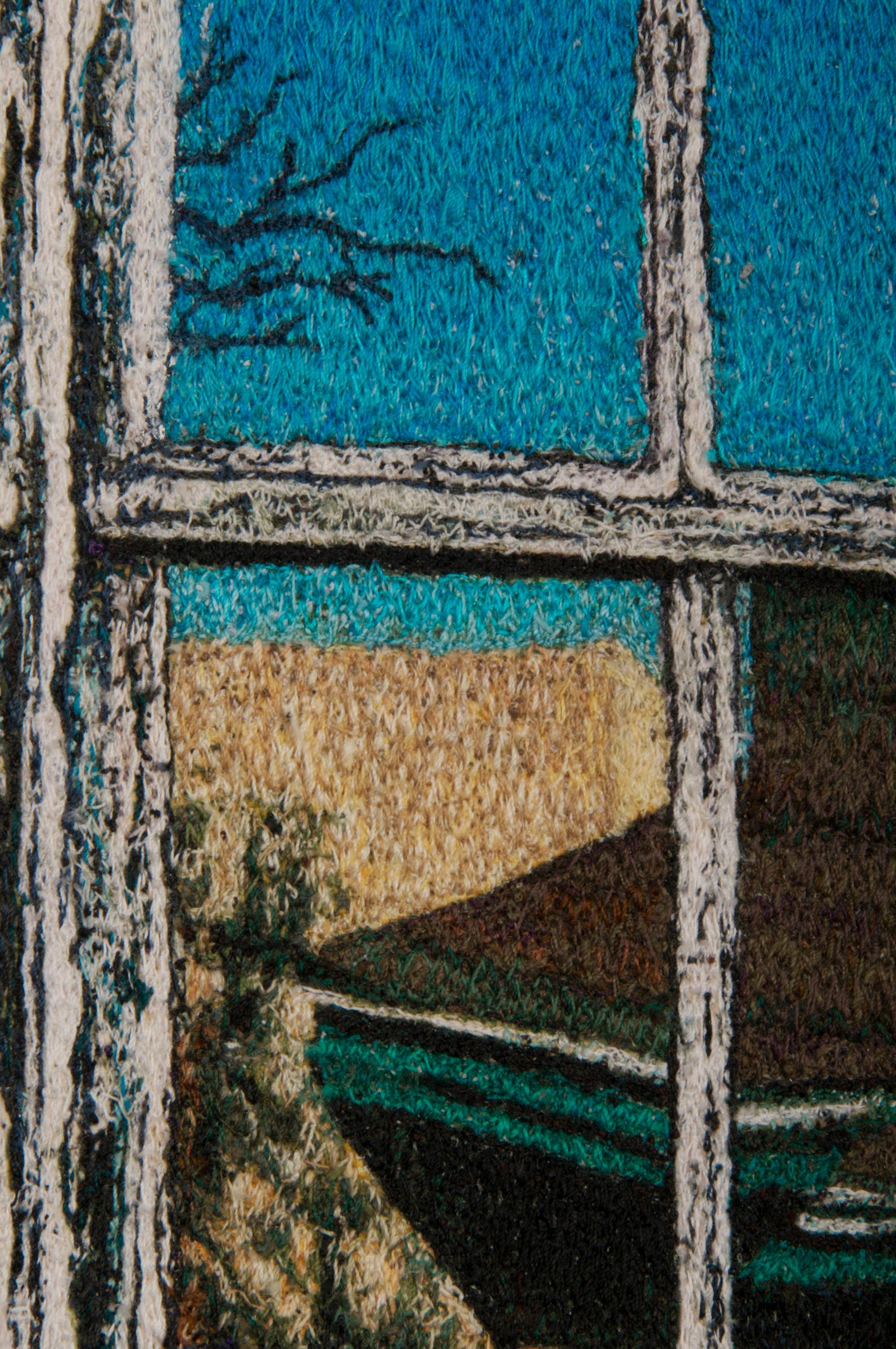 Reflejos de ventana, Carol Shinn, 2016, Bordado enmarcado, Fotorrealismo, Hilo en venta 2