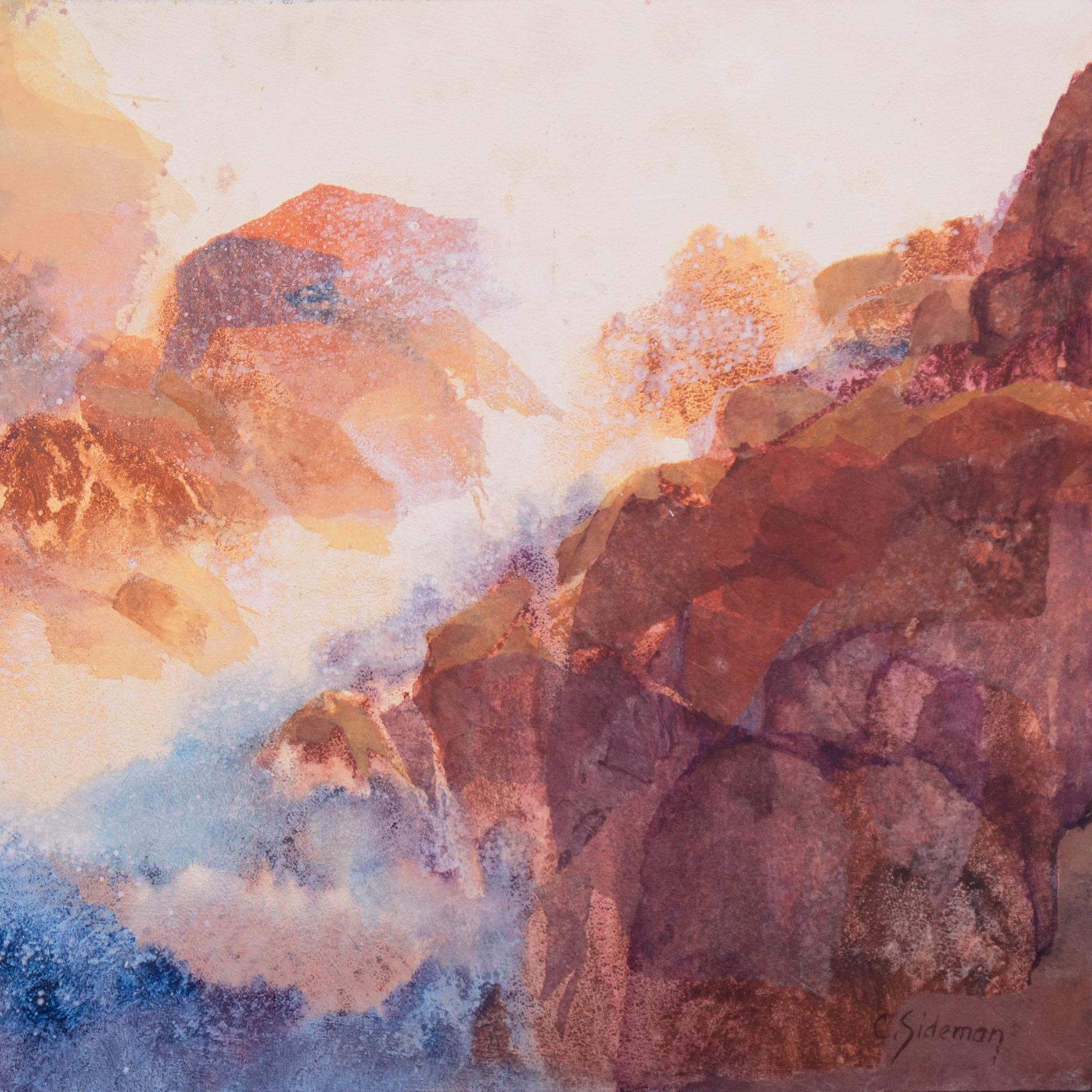 'Surf and Rocks at Sunset', Oakland College of Arts and Crafts, Oakland Museum For Sale 1