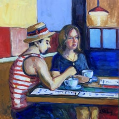 Atmosphere Cafe, Painting, Oil on Wood Panel