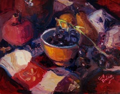 Autumn Picnic, Painting, Oil on MDF Panel