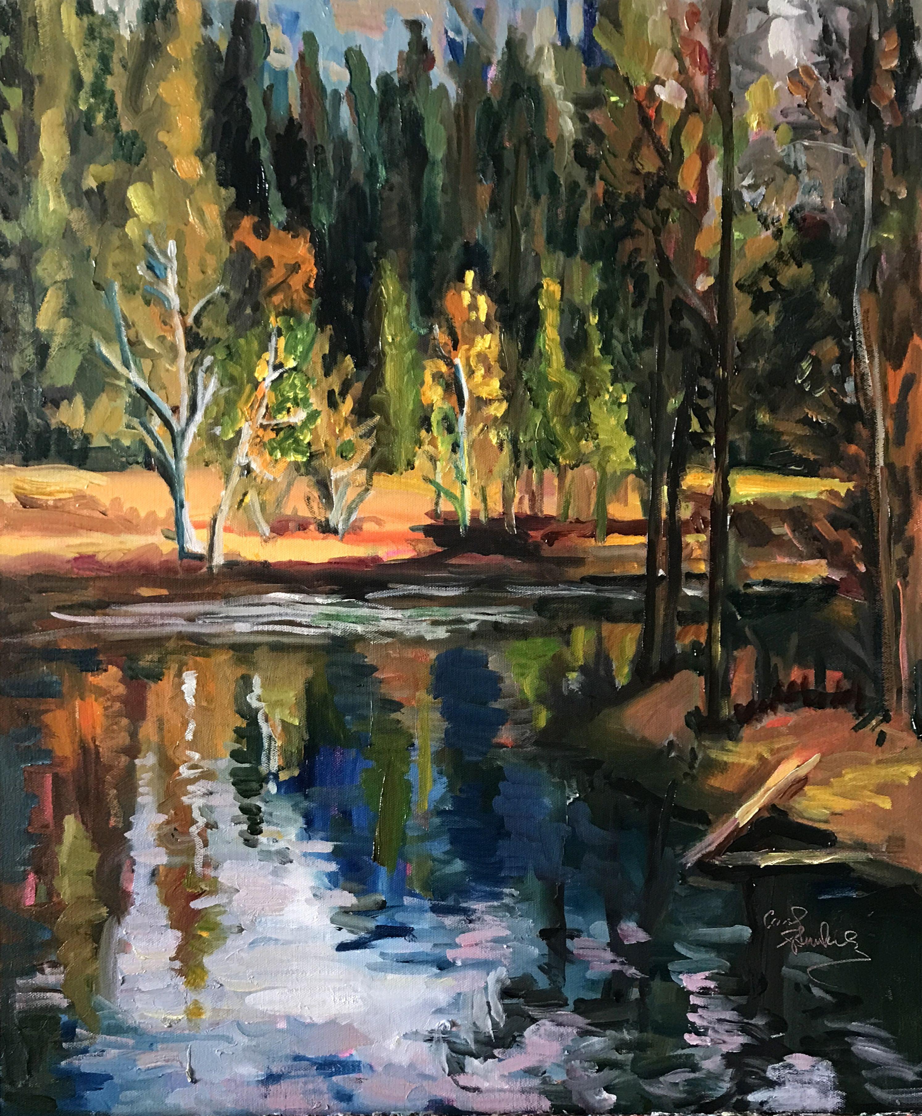 Halbkuppel-Reflektionen Vier, Gemälde, Öl auf MDF-Platte – Painting von Carol Steinberg