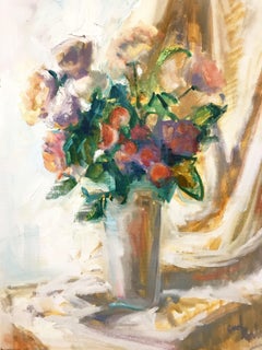 Roses, Light, Painting, Oil on Canvas