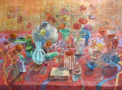 Back From Morocco - Colorful Impressionist Style Still Life, Oil Painting