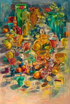 Late Afternoon, February - Colorful Impressionist Still Life, Oil Painting