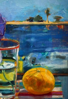Morning Glory, Clementine - Colorful Impressionist Still Life Oil Painting