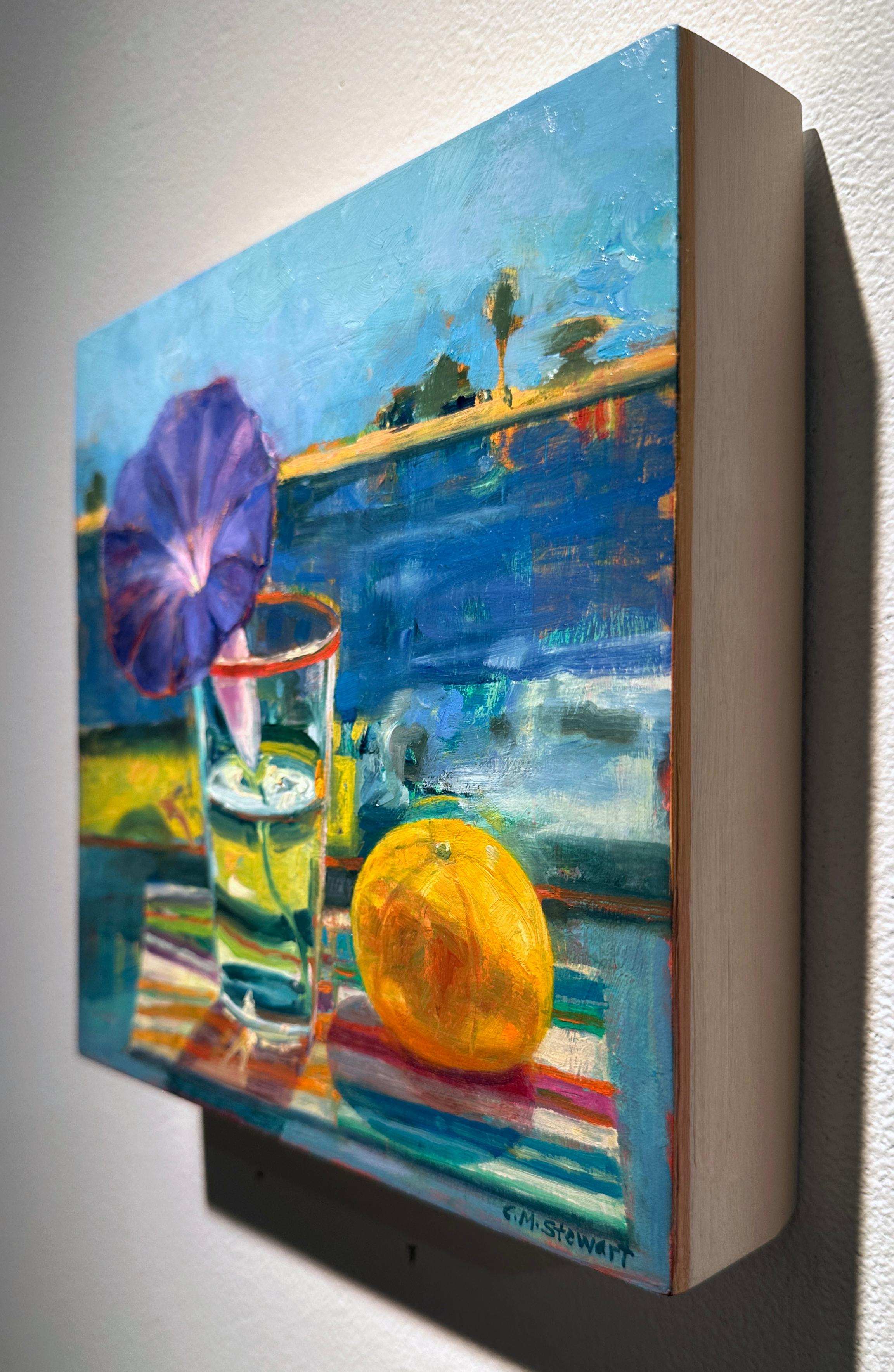 Morning Glory, Clementine - Colorata pittura ad olio di natura morta impressionista in vendita 1