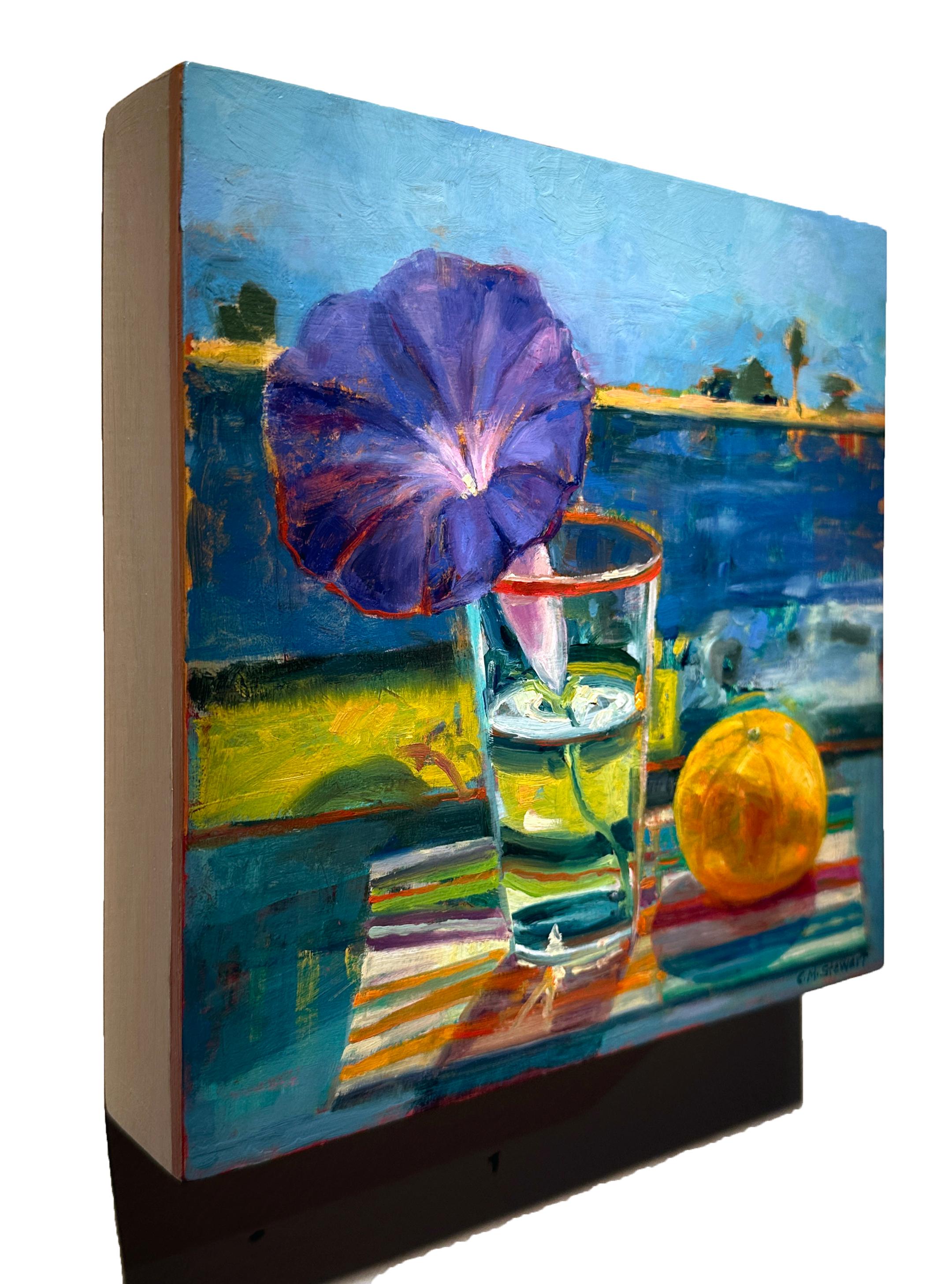 Morning Glory, Clementine - Colorata pittura ad olio di natura morta impressionista in vendita 2