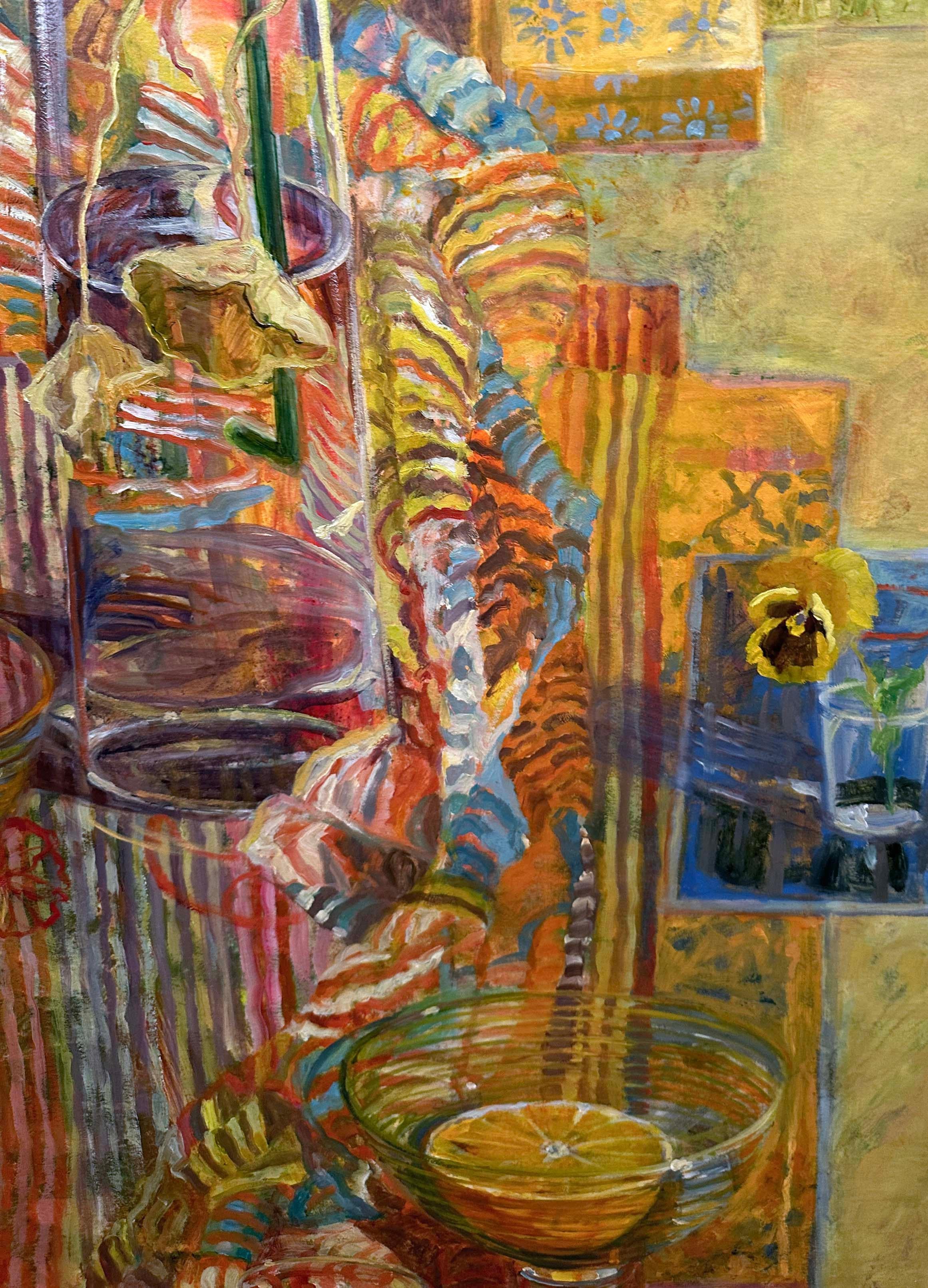 Carol Stewart
Nasturzi e motivi
olio su carta su pannello
40h x 30w x 1,50d in
101,60h x 76,20w x 3,81d cm
CST017

Attraverso i suoi dipinti eterei e spesso onirici, Carol Stewart invita lo spettatore a entrare nel suo mondo, immergendolo nelle sue