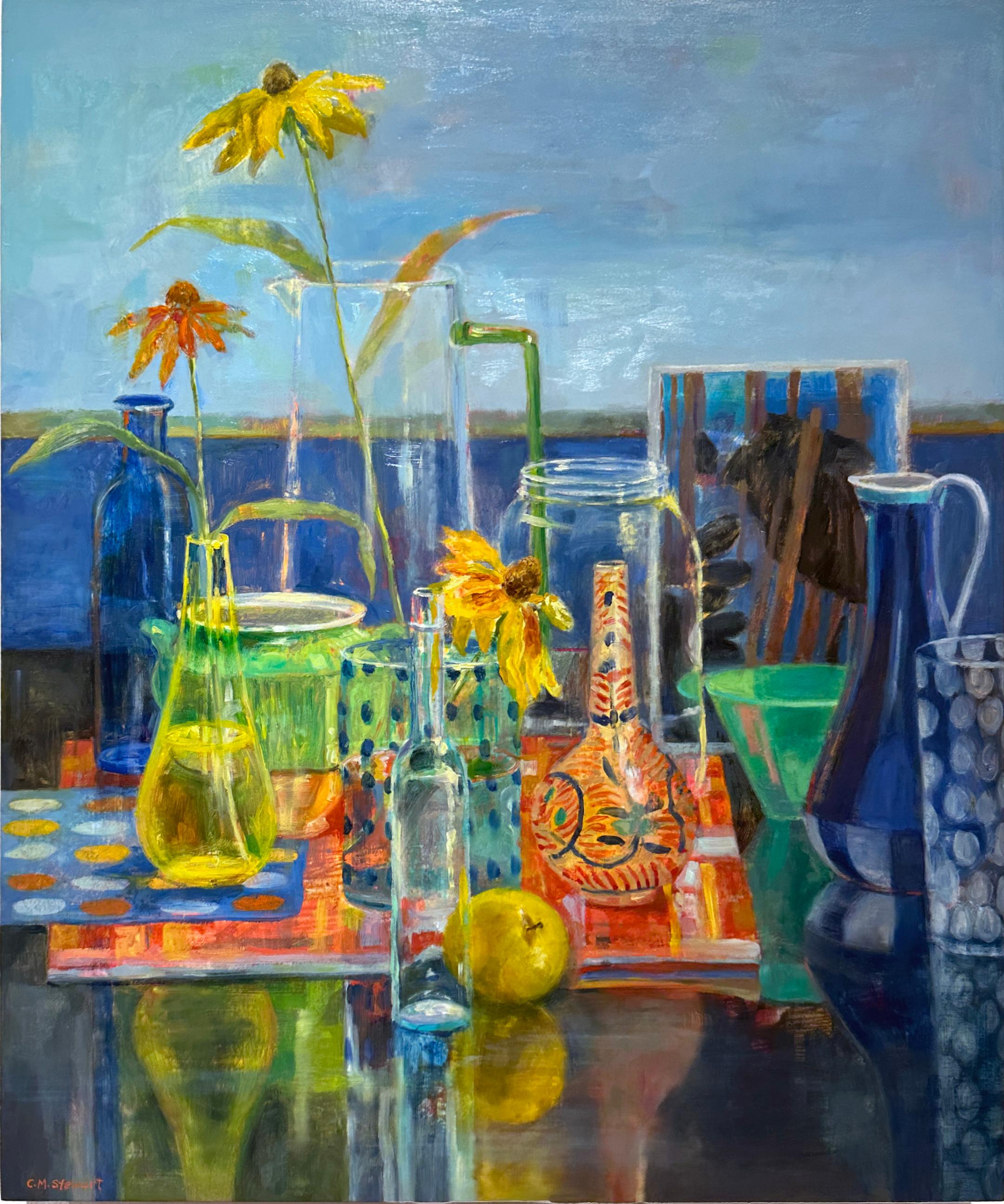 Carol Stewart Still-Life Painting - Ontario Summer Painting - Colorful Impressionist Still Life, Oil Painting