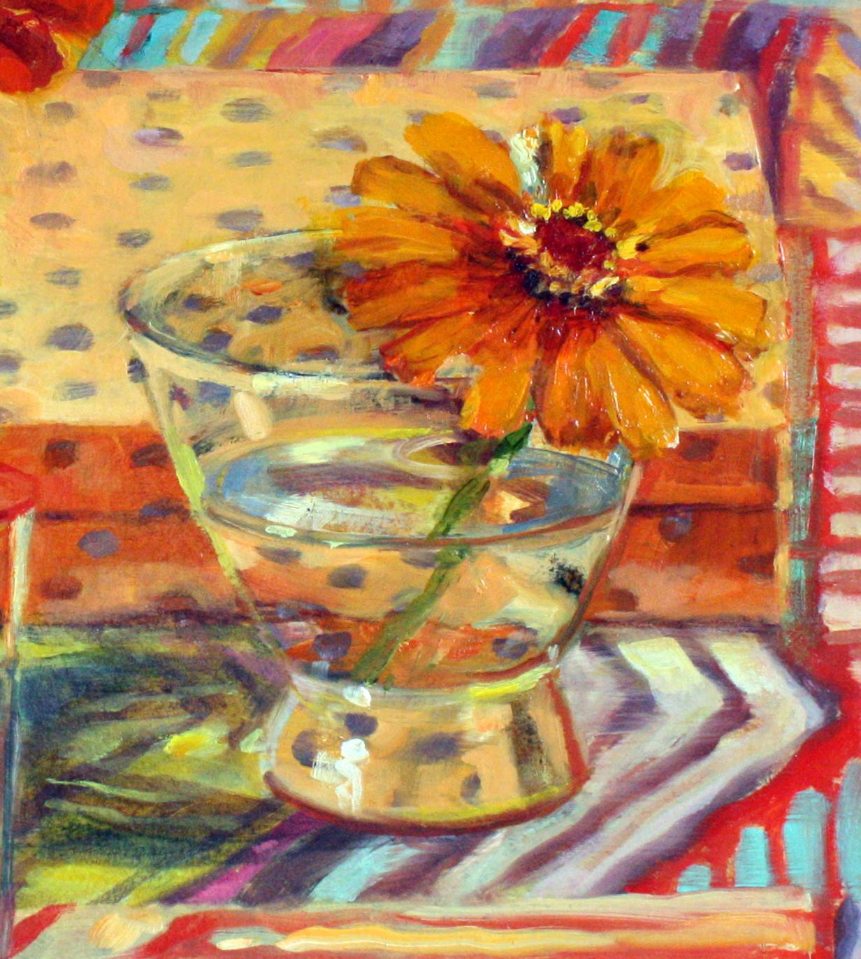 Patrones de septiembre - Pintura al óleo de bodegones impresionistas llenos de color - Painting de Carol Stewart
